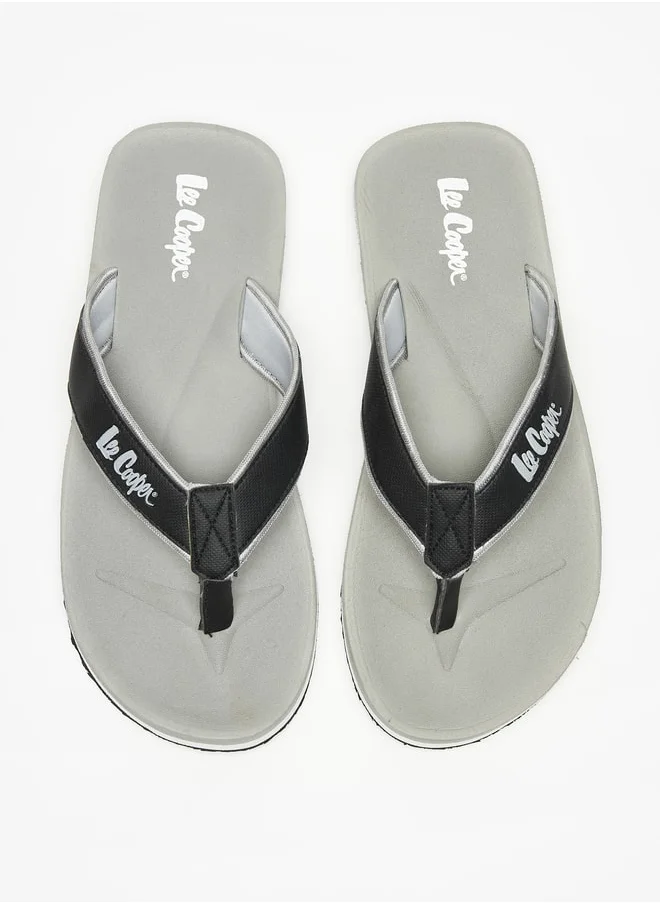 لي كوبر Men's Logo Print Flip Flops