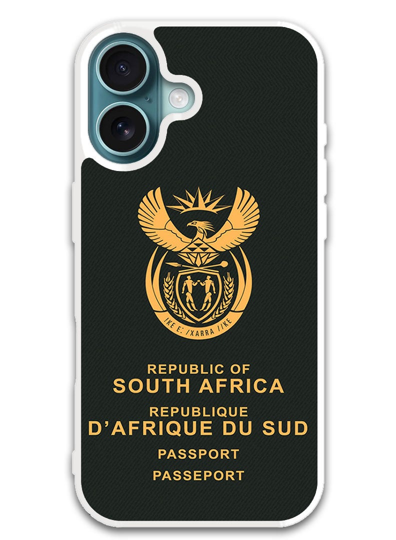 Theodor Protective Case Cover For APPLE IPHONE 16 South Africa Passport (White Bumper) - Image 1