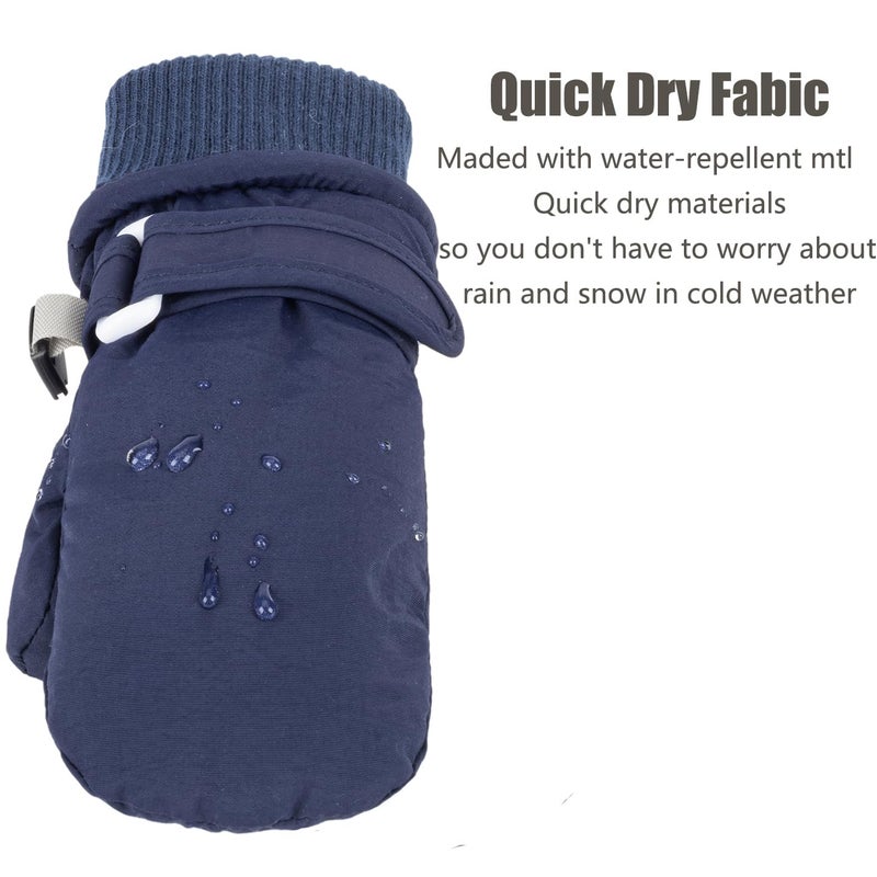 XuoAz Kids Waterproof Ski Snow Mittens - Winter Warm Fleece Gloves for Boys Girls Cold Weather (for 4-8 years) - Image 3