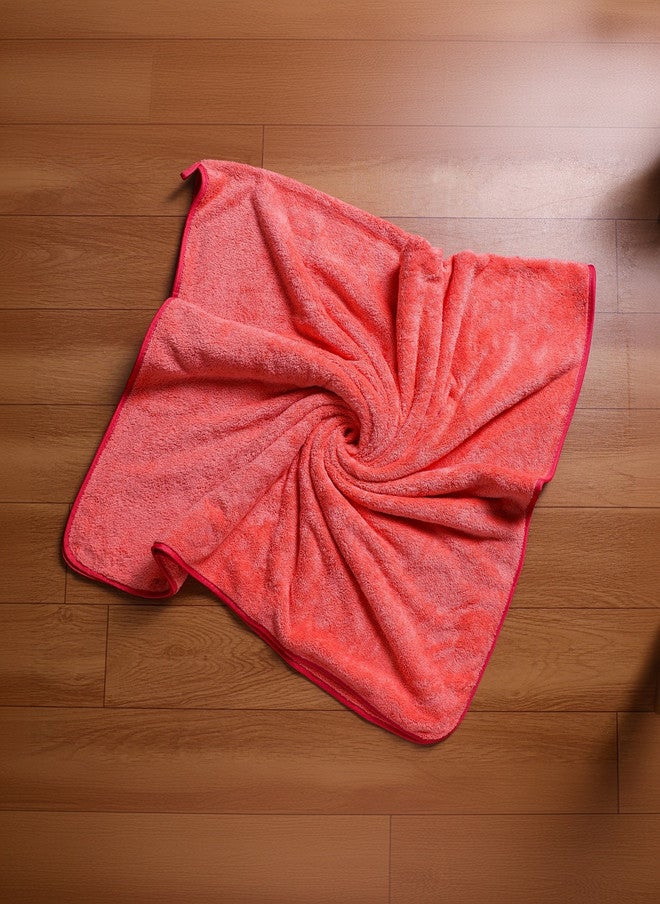 Fezora Peach-Coloured Microfiber 450 GSM Breathable 3 Pieces Adult Regular Bath Towels - Image 5