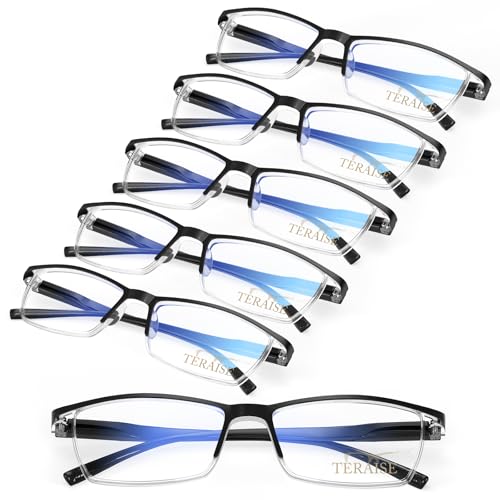 TERAISE 6PCS Fashion Anti-blue light Reading Glasses Men Women Computer Reader(1.75X) - Image 1