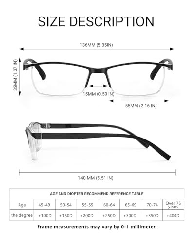 TERAISE 6PCS Fashion Anti-blue light Reading Glasses Men Women Computer Reader(1.75X) - Image 2