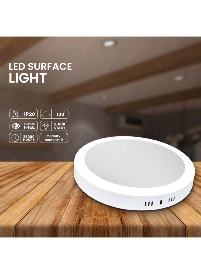 Pixelights 18W 6500K White, LED Surface Mounted Ceiling Light, Round (22cm dia.), 220-240V, IP20, Lifetime: 25000Hours, 2years Warranty, Non-Dimmable. Part#PIXEL3318WHI - Image 2