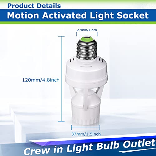 Hortsun 3 Pieces Hortsun Motion Sensor Light Socket Smart Screw in Light Bulb Outlet Compatible with E26/e27 Motion Activated Bulb Holder Adapter Automatic Control for Garage Storage Room - Image 2
