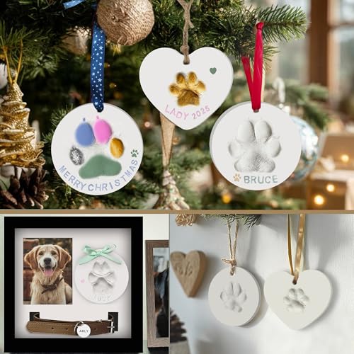 MYPAWLETS Dog or Cat Pawprints Keepsake Kit,Make 3 Clay Paw Print Ornaments,Soft & Non-Toxic Clay,Pet Paw Prints Impression Kit,Dogs Christmas Tree Ornament,Gift for Pet Lovers - Image 3