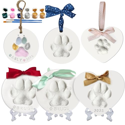 MYPAWLETS Dog or Cat Pawprints Keepsake Kit,Make 3 Clay Paw Print Ornaments,Soft & Non-Toxic Clay,Pet Paw Prints Impression Kit,Dogs Christmas Tree Ornament,Gift for Pet Lovers - Image 1