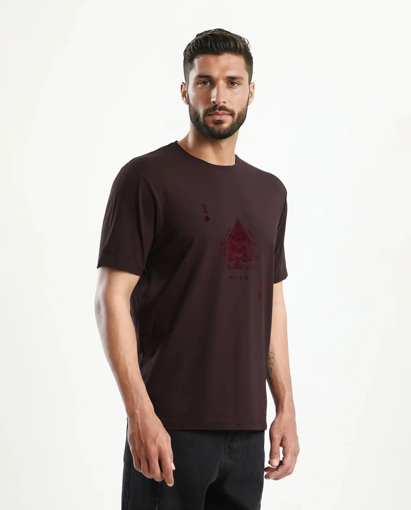 Rare Rabbit Men's Regular Fit Graphic Print T-Shirt