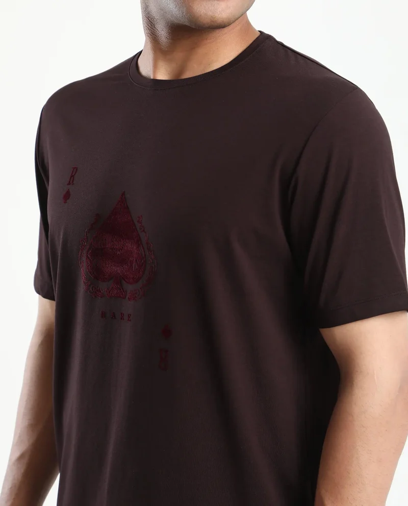 Rare Rabbit Men's Regular Fit Graphic Print T-Shirt