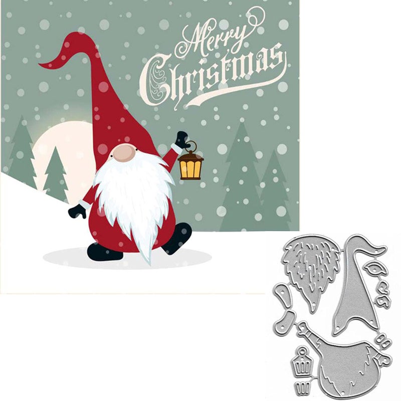 Christmas Santa Claus Metal Die CutsMerry Christmas Snata Light Hat Card Cutting Dies Cut Stencils DIY Scrapbooking Album Decorative Embossing Paper Dies Festival Card Making