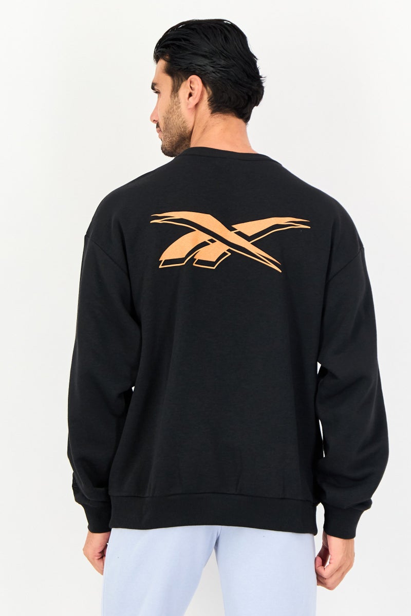 Reebok Men Sportswear Fit Long Sleeve Outdoor Sweatshirt, Black - Image 3