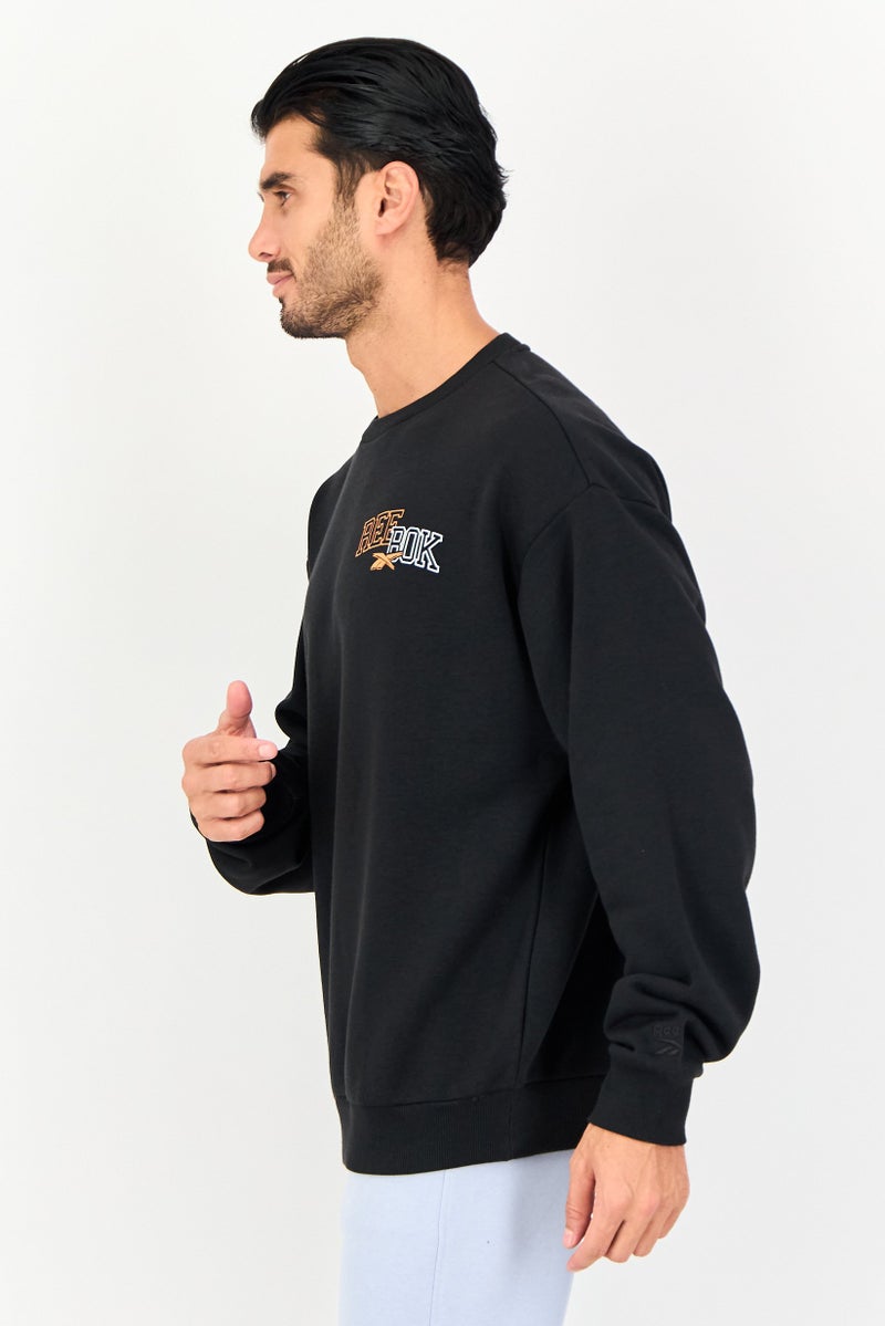 Reebok Men Sportswear Fit Long Sleeve Outdoor Sweatshirt, Black - Image 4