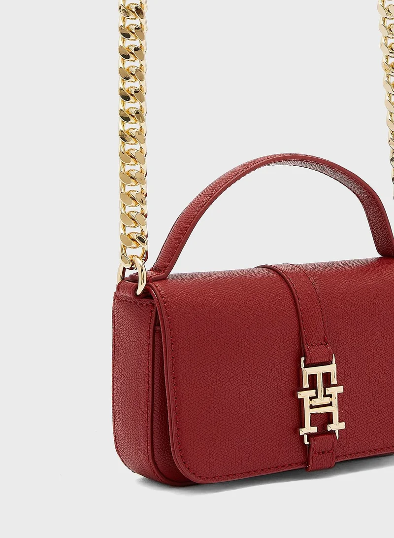 TOMMY HILFIGER Plush Chain Detailed Crossbody Bag