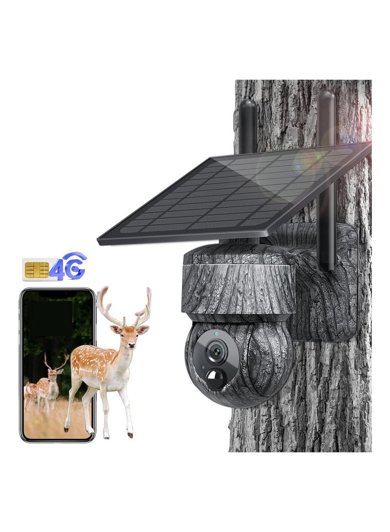 4G LTE Wireless Cellular Trail Camera, 2K 4MP 360° PTZ Live View, PIR Motion Detection, IR Night Vision, Fast Trigger, IP66 Waterproof, Includes Free 300M SIM Card for Hunting & Security. - Image 1