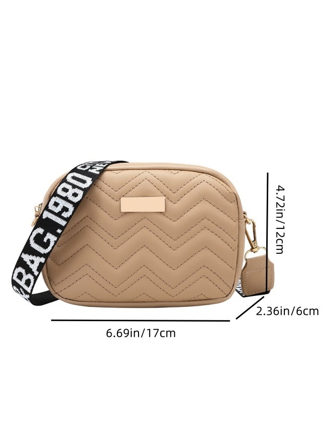Women's Versatile Plaid Shoulder Bag, Ladies PU Leather Crossbody Bag Sling Bag Side Bag Carry Bag, Portable Solid Color Handbag Satchel Bag Phone Bag Beach Bag for Girls/College Students (Brown)