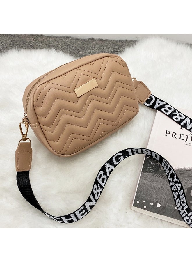 Women's Versatile Plaid Shoulder Bag, Ladies PU Leather Crossbody Bag Sling Bag Side Bag Carry Bag, Portable Solid Color Handbag Satchel Bag Phone Bag Beach Bag for Girls/College Students (Brown)