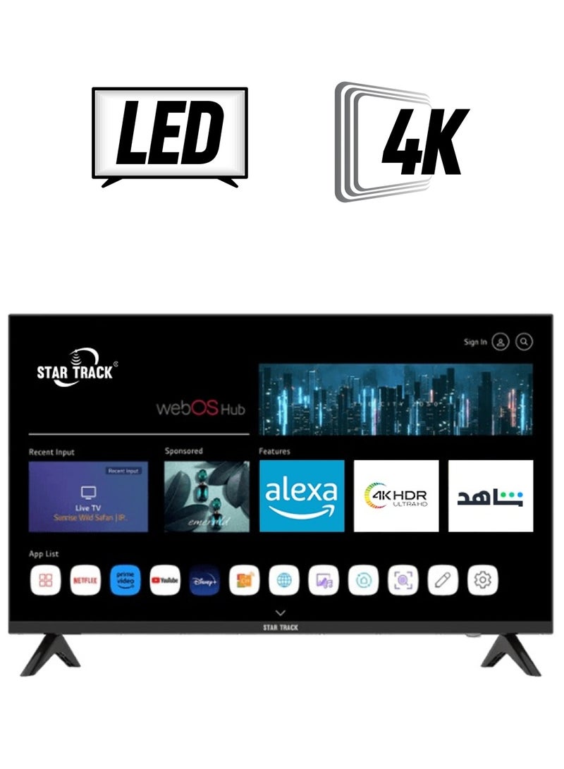 STAR TRACK STAR TRACK 100" 4K Smart TV | webOS Hub, Bezel less, Magic Remote, Bluetooth, Netflix, YouTube, Satellite Receiver - Image 1