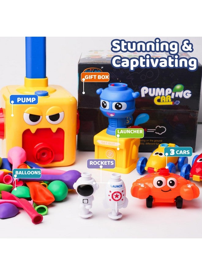 LiKee LiKee Balloon Powered Toys Monster Face Pump for 3+ Years Old Boys Girls, Car Racers Birthday Party Supplies Preschool Educational Science STEM Toys with Manual Balloon Pump for Kids - Image 2
