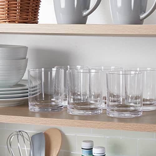 US Acrylic Classic Clear Plastic Reusable Drinking Glasses (Set of 6) 12oz Rocks Cups | BPA-Free Tumblers, Made in USA | Top-Rack Dishwasher Safe - Image 4