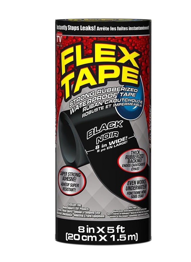 FLEX TAPE - Waterproof rubber, 8 inch × 5 feet black - Image 1