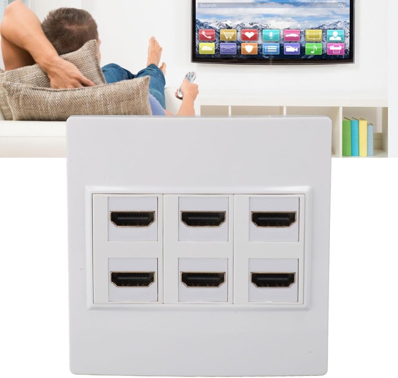Media Outlet Wall Plate, 3840X2160 18Gbps 6 Port Keystone Wall Plate, High Definition Multimedia Interface Wall Plate for Home - Image 5