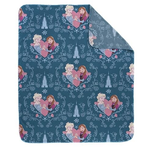 Jay Franco Kids Plush Throw Blanket – Soft & Cozy Fleece Throw for Bedroom & Couch Décor, Official Licensed Product, Blue - Frozen, 40x50 - Travel Blanket - Image 2