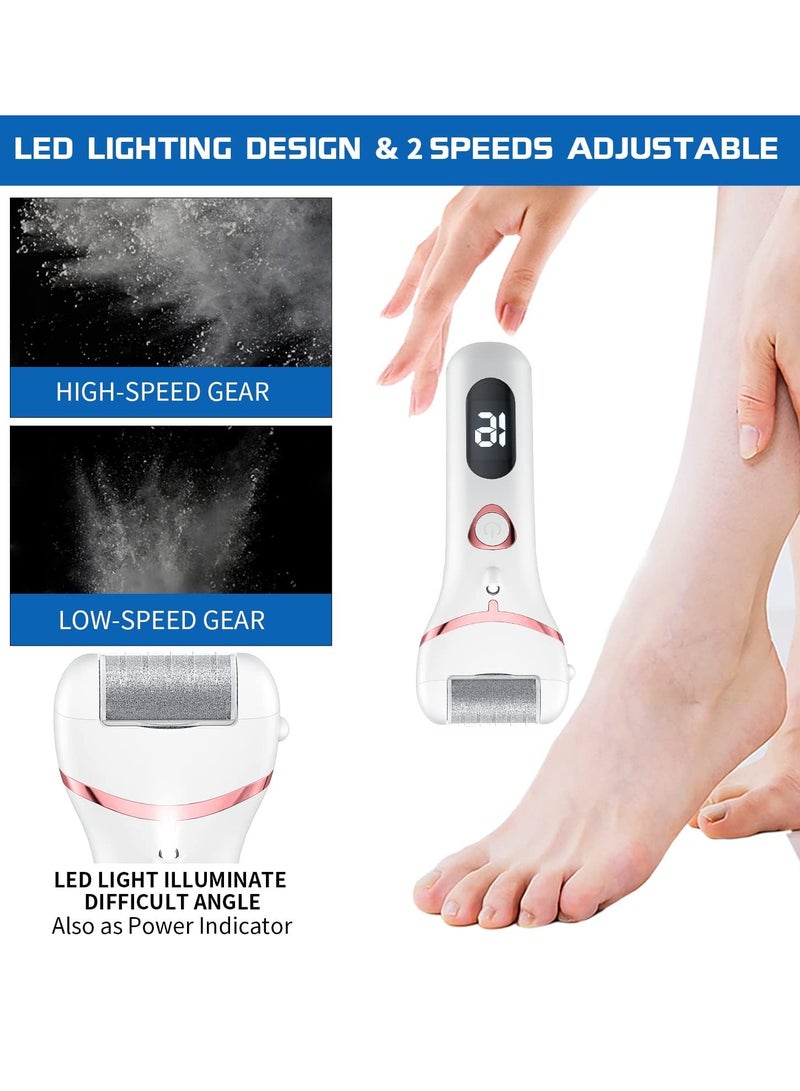 General Electric Foot Callus Remover, Rechargeable Portable Electronic Foot File Pedicure Kits, Waterproof Foot Scrubber File, Professional Pedicure Tools, Foot Care for Dead Skin Ideal Gift, 3 Rollers  - Image 2