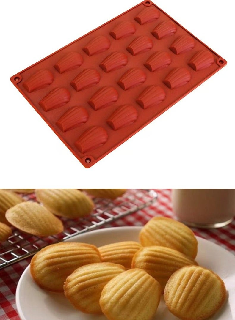 20 تجويف ميني مادلين صينية شل شكل كعكة قالب البسكويت البسكويت تحميص صينية يدوية صابون قالب أدوات المطبخ الطوب اللون - Image 3