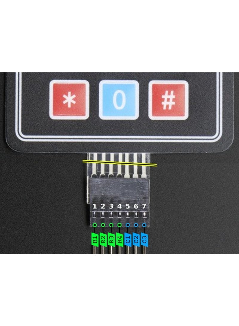 لوحة مفاتيح غشائية بمصفوفة 4×3 – لوحة مفاتيح مرنة بـ12 مفتاح لمشاريع أردوينو، راسبيري باي، والإلكترونيات DIY