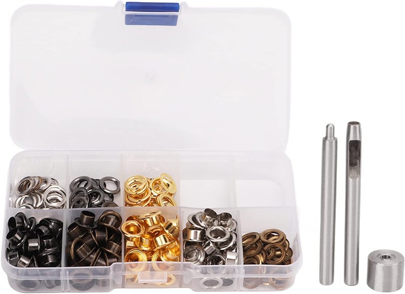Grommet Tool Kit, Metal Grommet Kit with Easy Installation Tools and Colorful Electroplated Grommets for Shoes Bags Clothing Leather Crafts - Image 1