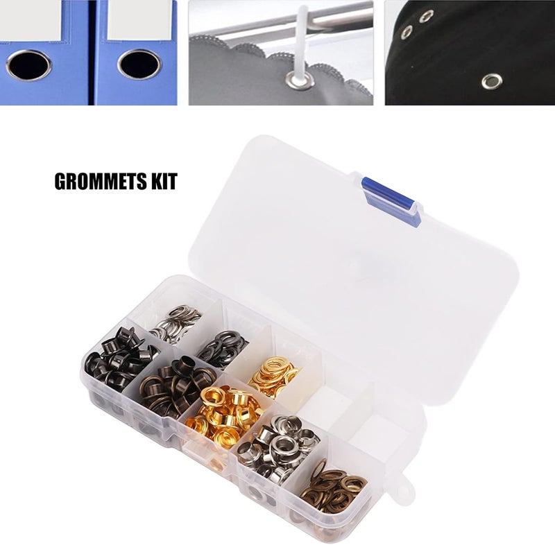 Grommet Tool Kit, Metal Grommet Kit with Easy Installation Tools and Colorful Electroplated Grommets for Shoes Bags Clothing Leather Crafts - Image 2