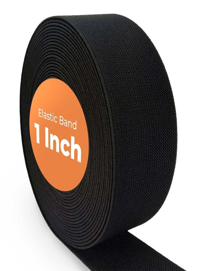 ZIBELL Elastic Bands for Tailoring, Sewing Elastic for Pants and Clothes, High Elasticity Knit Spool, DIY Projects (Black, 1 Inch, 10 Meters) - Image 1