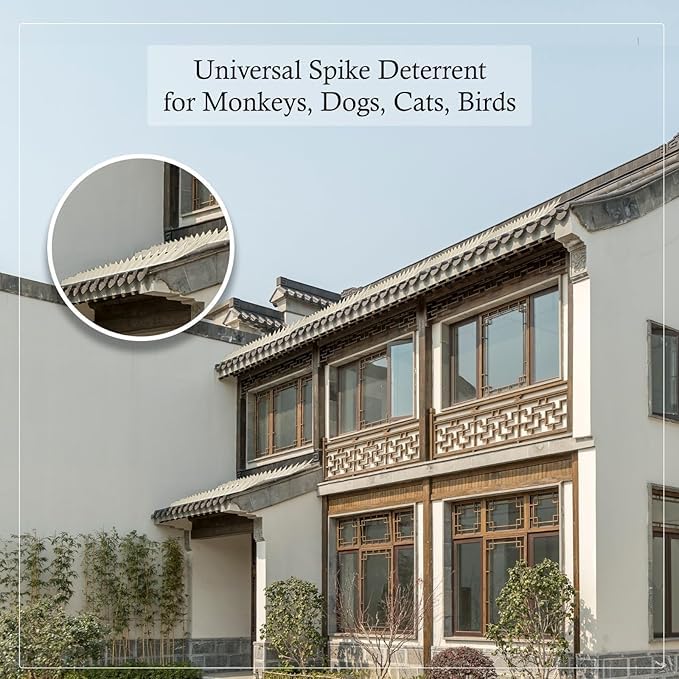 Essoti Guard: Universal Spike Deterrent for Monkeys, Dogs, Cats, Birds Pack of 5- Ideal for Railings, AC Units, and More! (White, 5) - Image 5