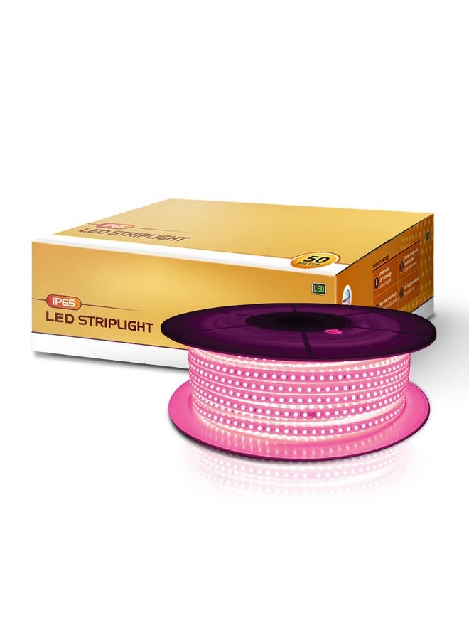 wipro Garnet 50 mtr LED Strip Light| 120 LEDs/mtr | Pink | IP65-Waterproof | Flexible Rope Light for Outdoor & Indoor Decoration for Diwali, Christmas|Strip for Balcony, False Ceiling|Pack of 1 - Image 1