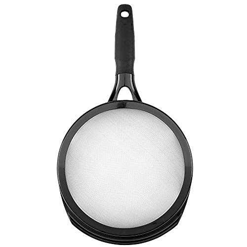 GoodCook Touch 8In Stainless Steel Wire Mesh Strainer with Nonslip Grip Handle Black - Image 3