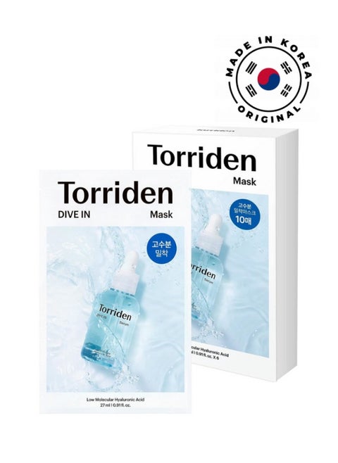 Torriden DIVE-IN Low molecule Hyaluronic acid Mask Pack [27ml*10ea]