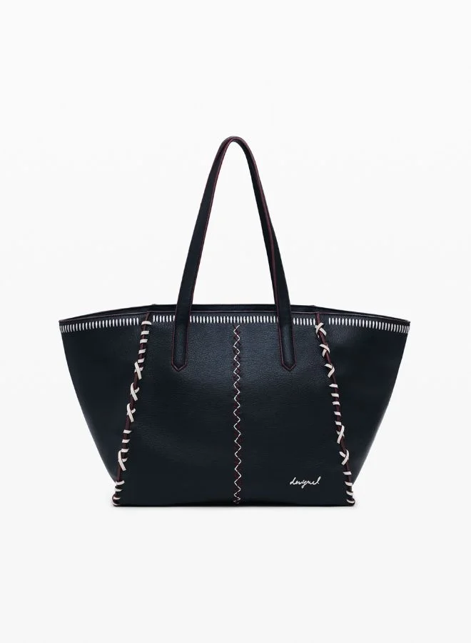DESIGUAL Large Shopper Bag With Stitching