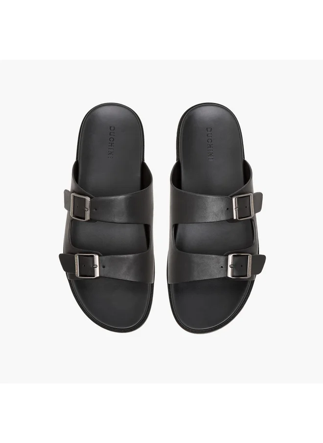 DUCHINI Men's Solid Slip-On Comfort Sandals