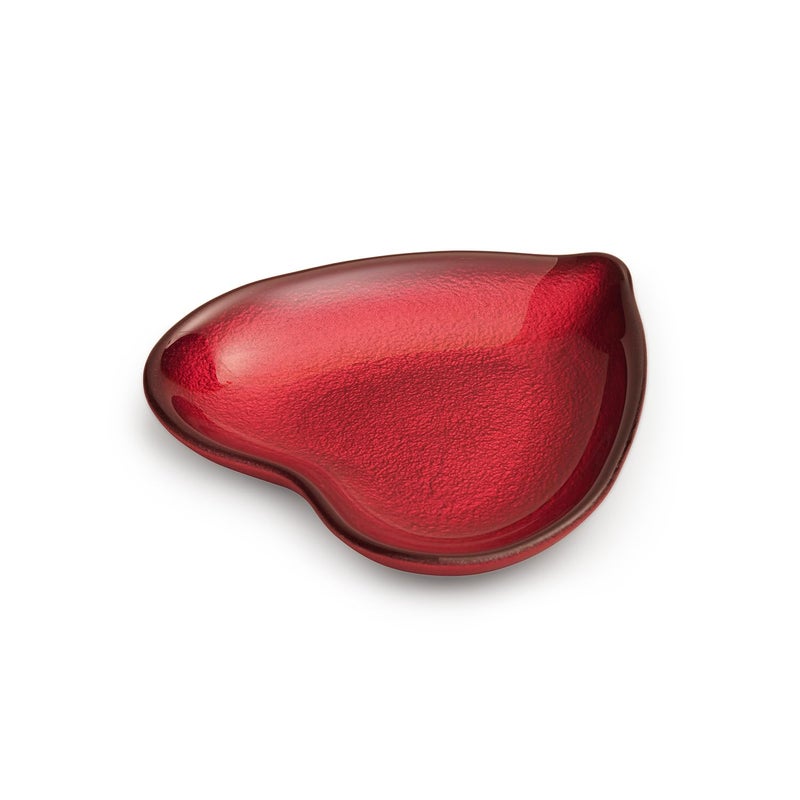 PURE HOME + LIVING PURE HOME + LIVING Red Textured Glass Platter - Small Uses for Serving Dry Fruits, Fruits, Snacks, Sweets, Chocolates for Home Decoration - Image 3