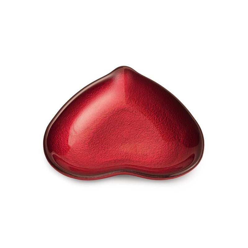 PURE HOME + LIVING PURE HOME + LIVING Red Textured Glass Platter - Small Uses for Serving Dry Fruits, Fruits, Snacks, Sweets, Chocolates for Home Decoration - Image 5