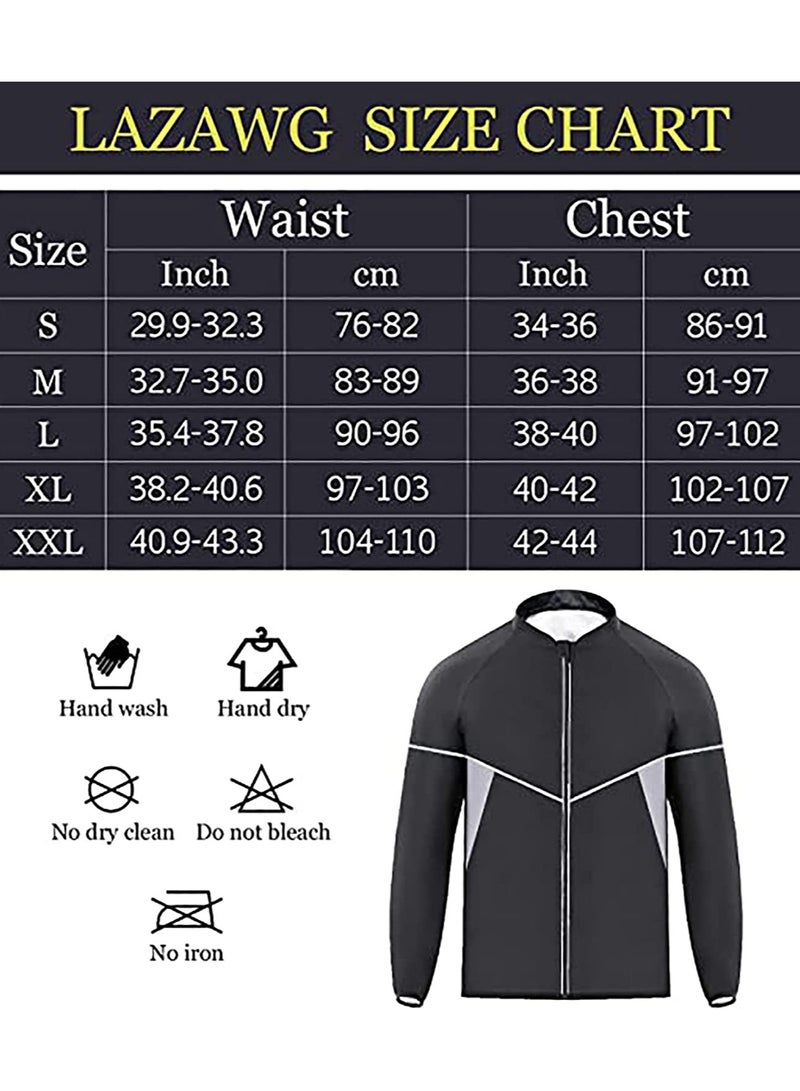 SYOSI Men's Sauna Sweat Suit |  Weight Loss Shapewear Boxing Top Shirt Waist Jacket Trainer Workout Shaper Sweatsuit Long Sleeves Men Premium Shapewear Ideal for Boxing, High Intensity Training L - Image 4