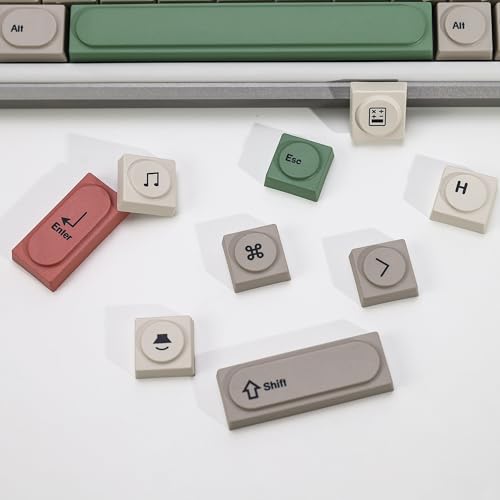 YMKPVR KBDiy 9009 Doys Keycaps Low Profile Dye-Sublimation PBT Retro Custom Keyboard Keycap,138 Keys Cap Set for Cherry Gateron MX Switches Mechanical Keyboards - Image 4