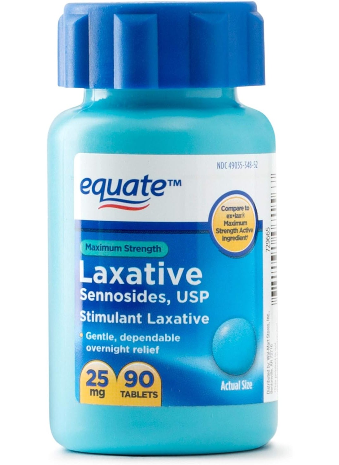 Equate Equate - Maximum Strength Laxative, Sennosides Stimulant Laxative, 25 Milligram, 90 Count 