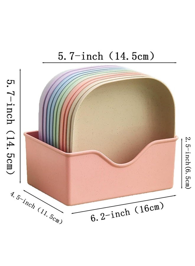 طقم أطباق عشاء مكون من 10 قطع، خفيف الوزن وغير قابل للكسر، قابل لإعادة الاستخدام، مناسب لأطباق الفاكهة والأطباق الجانبية وأطباق التخزين المنزلية (مربع) - Image 2