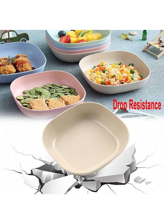 طقم أطباق عشاء مكون من 10 قطع، خفيف الوزن وغير قابل للكسر، قابل لإعادة الاستخدام، مناسب لأطباق الفاكهة والأطباق الجانبية وأطباق التخزين المنزلية (مربع) - Image 4