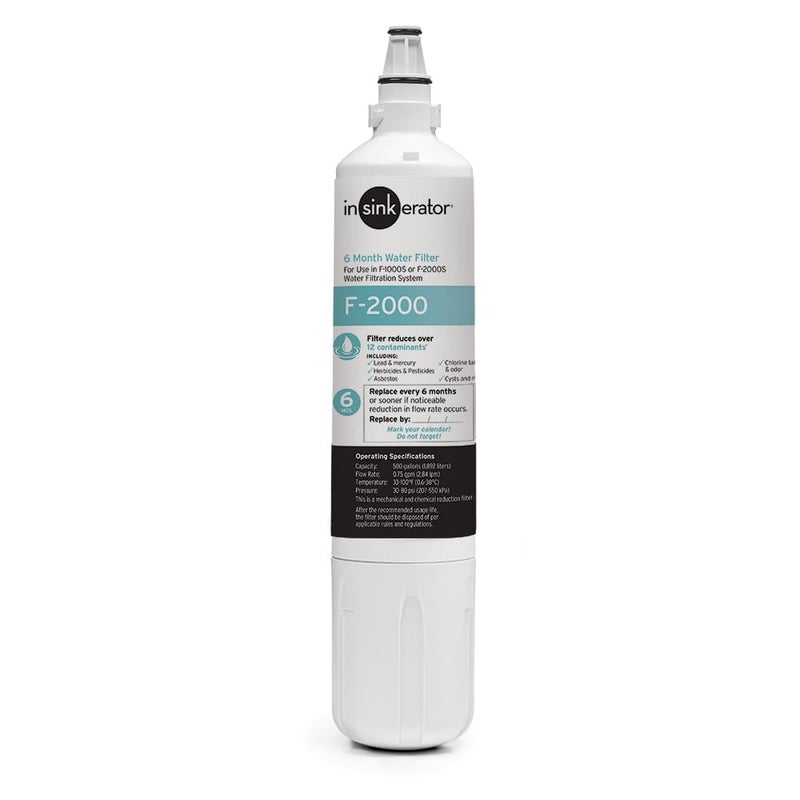 INSINKERATOR F2000 Under Sink Water Filter Replacement Cartridge for Water Filtration System VOCs and Lead Filter 1 Count - Image 2