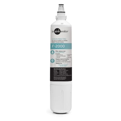 INSINKERATOR F2000 Under Sink Water Filter Replacement Cartridge for Water Filtration System VOCs and Lead Filter 1 Count - Image 1