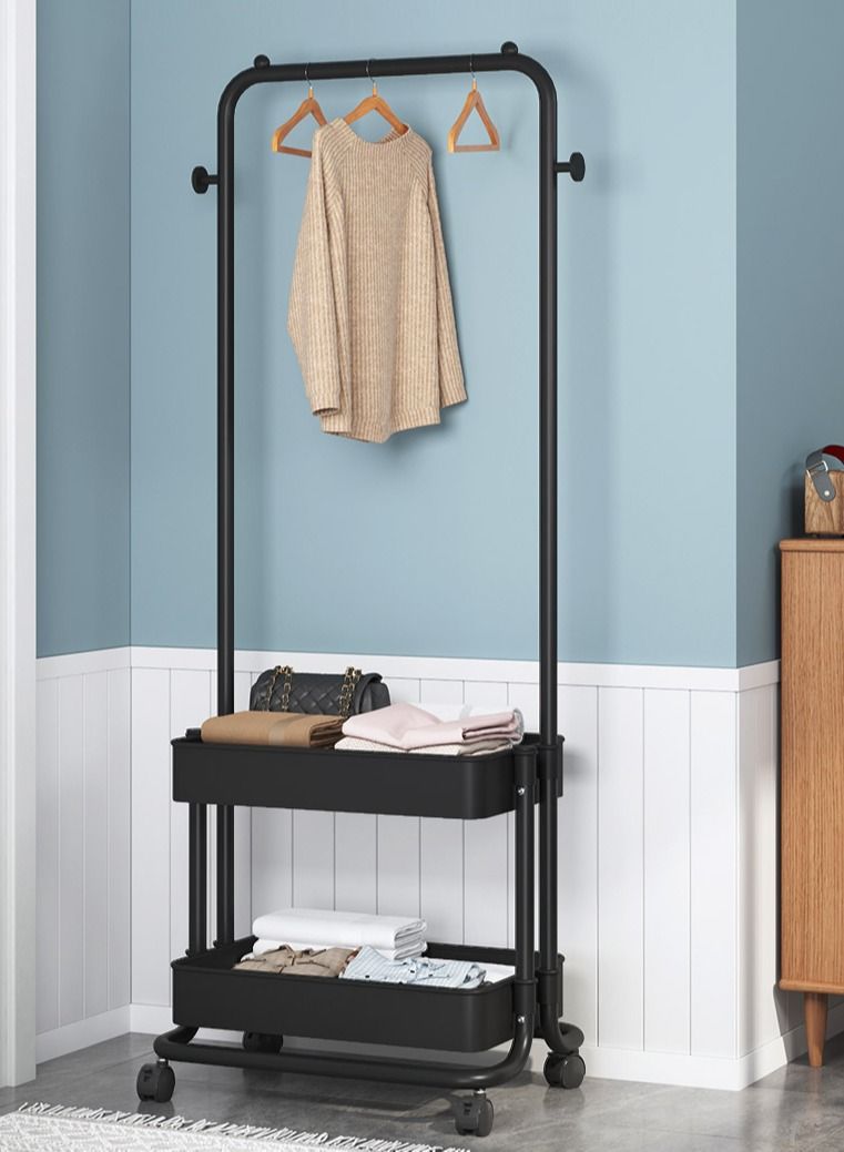 Trolley Clothes Rack Simple Design Hanging Clothes Shelf Removable Storage Coat Rack Bedroom Coat Rack  - Image 3