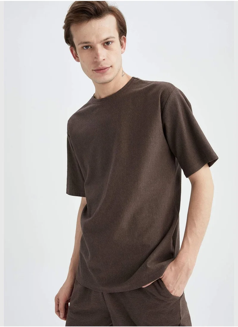 DeFacto Man Box Fit Crew Neck Short Sleeve T-Shirt