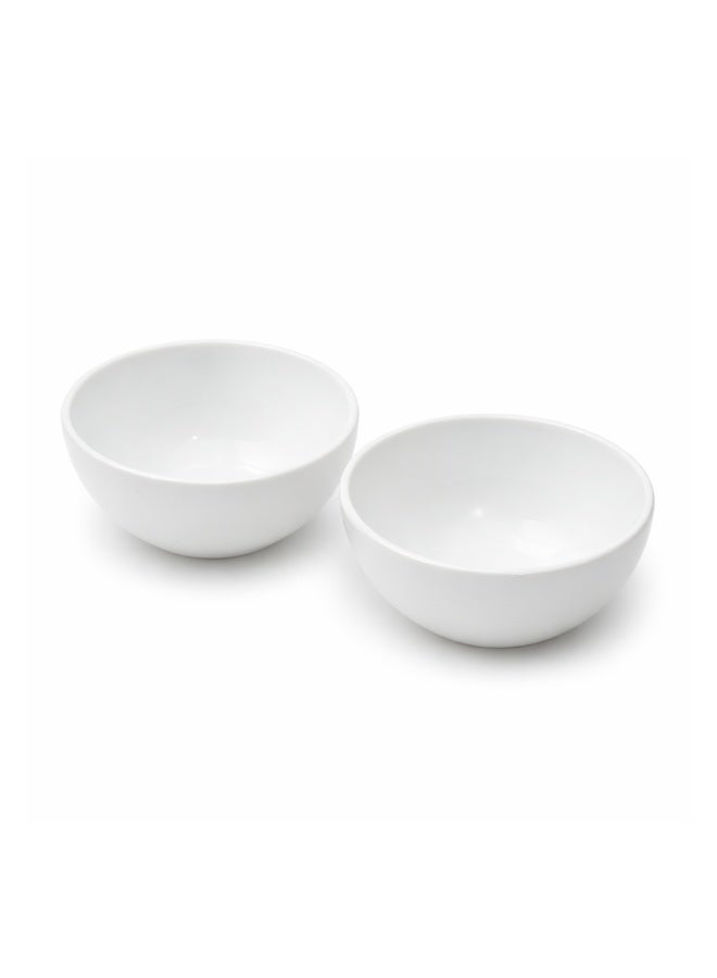 Luminarc 2Pcs White Ceramic Bowl  – 9.5cm Small Serving Bowls, Durable Microwave & Dishwasher Safe Soup Dessert Snack Bowls - Image 1
