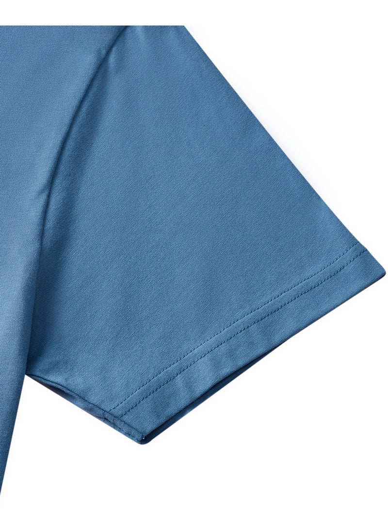 GIORDANO - Men's print tee Blue - Image 1
